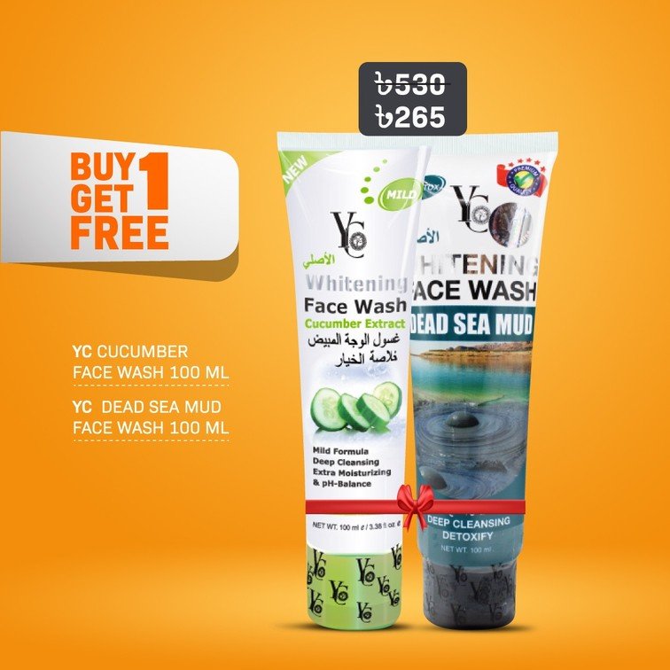 YC Cucumber Face Wash 100ml YC Dead Sea Face Wash 100ml