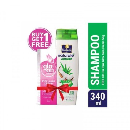 Parachute Naturale Shampoo Nourishing Care 340ml (Glo-On Pink Glow Cream 50g Free)
