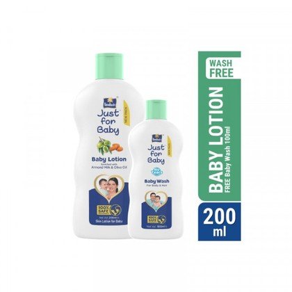 Parachute Just for Baby - Baby Lotion 200ml (Baby Wash 100ml FREE)