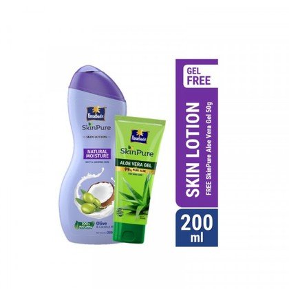 Parachute SkinPure Skin Lotion Natural Moisture 200ml (Free SkinPure Aloe Vera Gel 50g)
