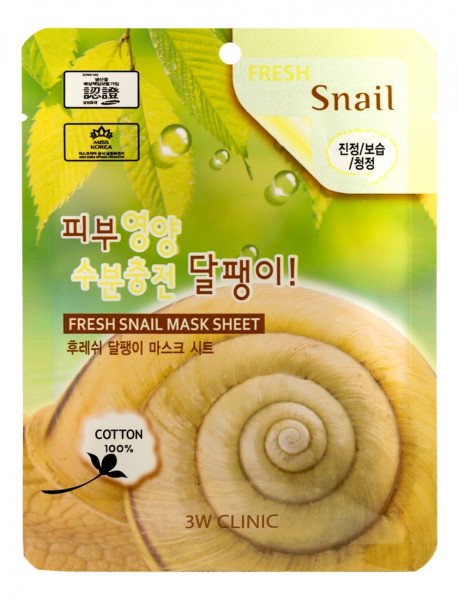 3W Clinic Fresh Snail Sheet Mask